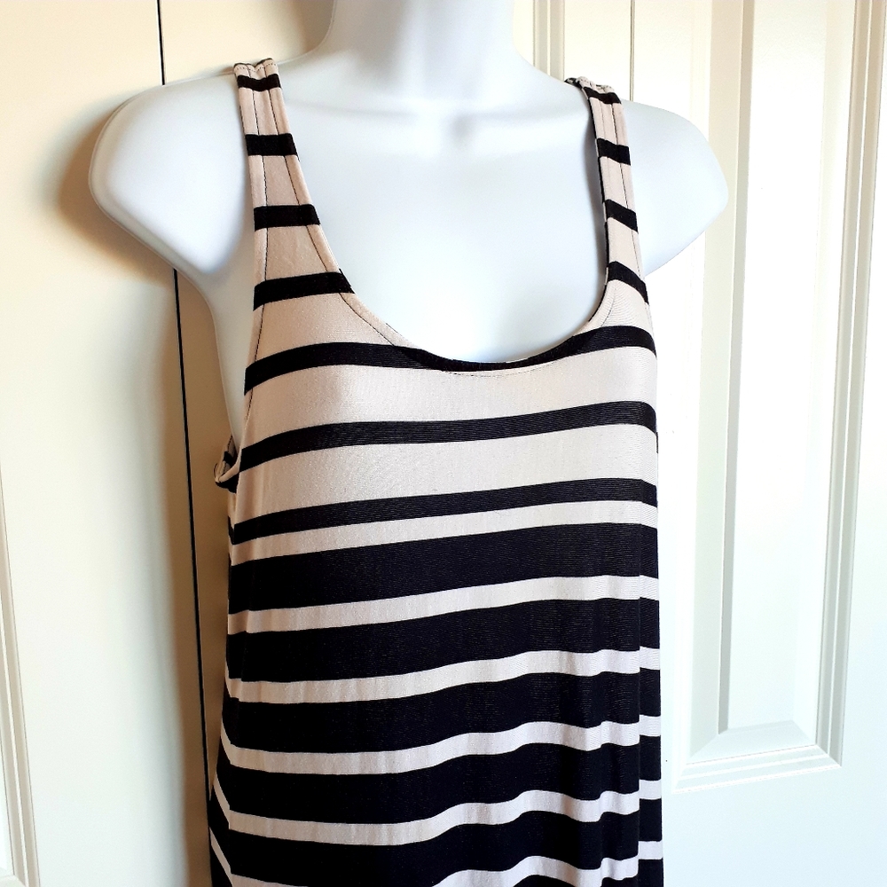 Black & White Striped Maxi Dress - Size XS